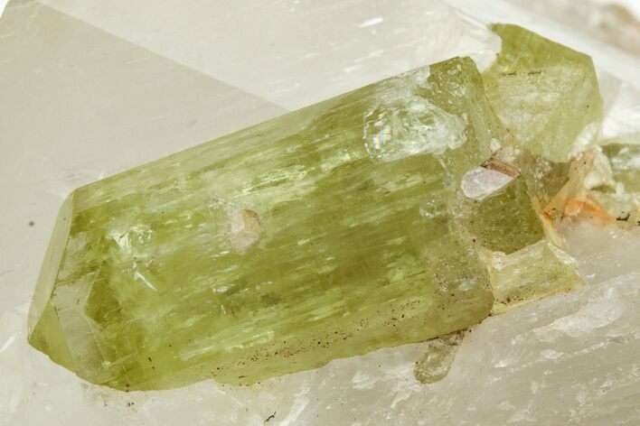 Yellow Apatite Crystal In Calcite - Morocco #221023